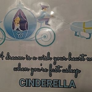 Handmade Cinderella In Carriage With Horse & Saying Wall Decor Sticker